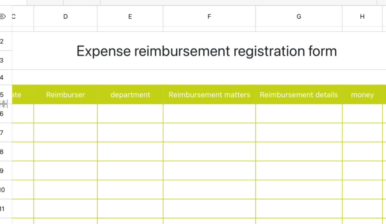 Reimbursement registration form 1